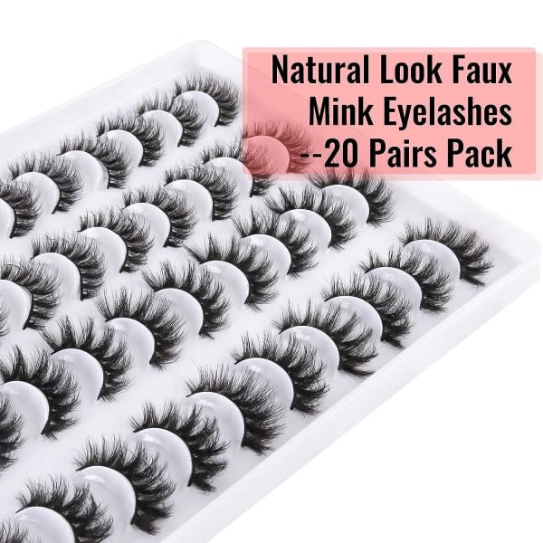 20 par løsøyenvipper. Cat Eye Fluffy C Curl EyeLashes Strips 2