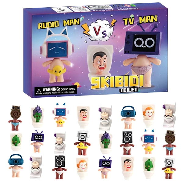 Halloween Countdown Blind Box Toys, Collectible Blind Box Skibidi Toilet Figures Toys 24PCS