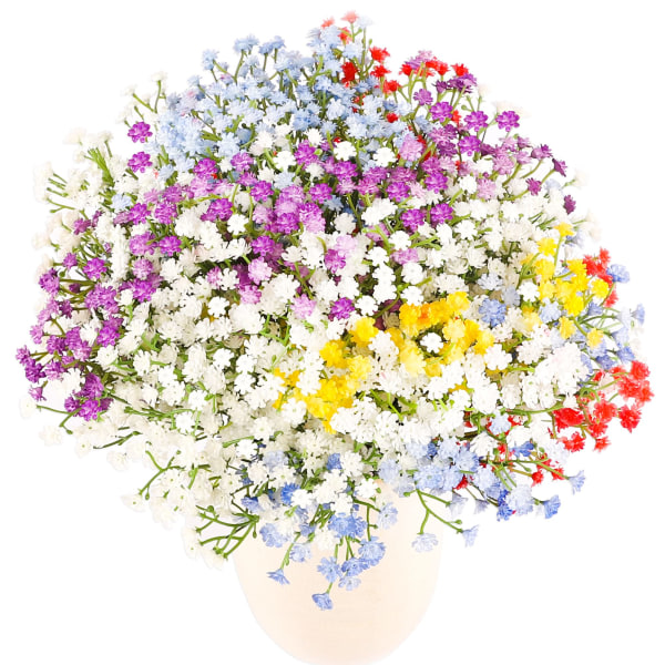 CDQ 10 stk Gypsophila kunstige blomster til hjemmedekorasjon