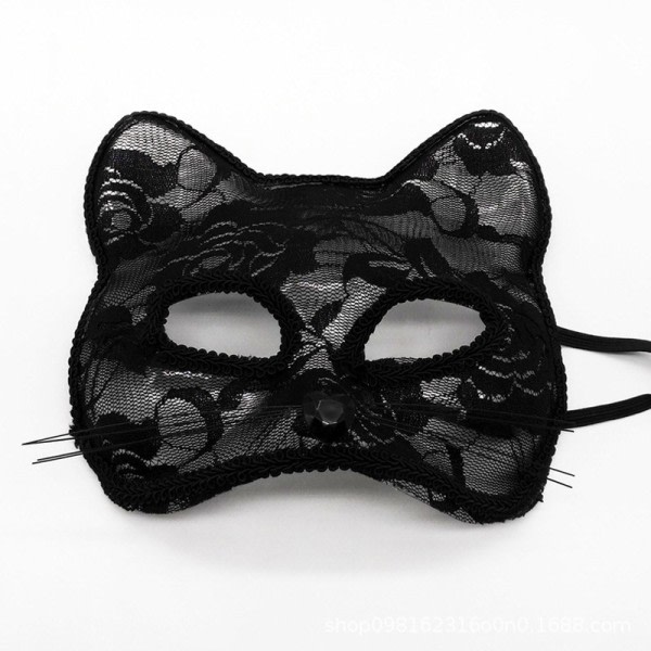 Halloween Cosplay Räv Mask Spets Sexig Ögonmask Djur Mask Halv Ansikte Erotisk Spets Katt Mask zdq