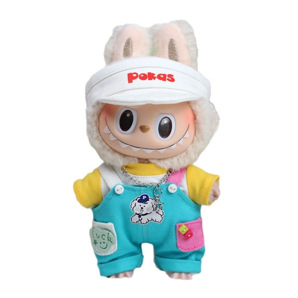 /NC/Ny Hot Labubu Macaron Cape Kjol Klänning Kostym 17cm Labubu Kläder Monster Vinyl Docka Outfit Kläder Hatt Tillbehör 4