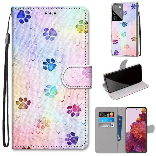 Case Samsung Galaxy S21 Ultra Painted Flip Cover Magnetisk stängning Footprint null none