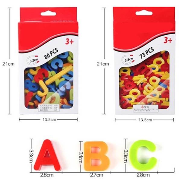 Magneettiset aakkosmagneetit Kirjaimet Numerot Symbolit Lelusetti ABC 123 Jääkaappi Muovilelu Varhaiskasvatuslelut 0.3