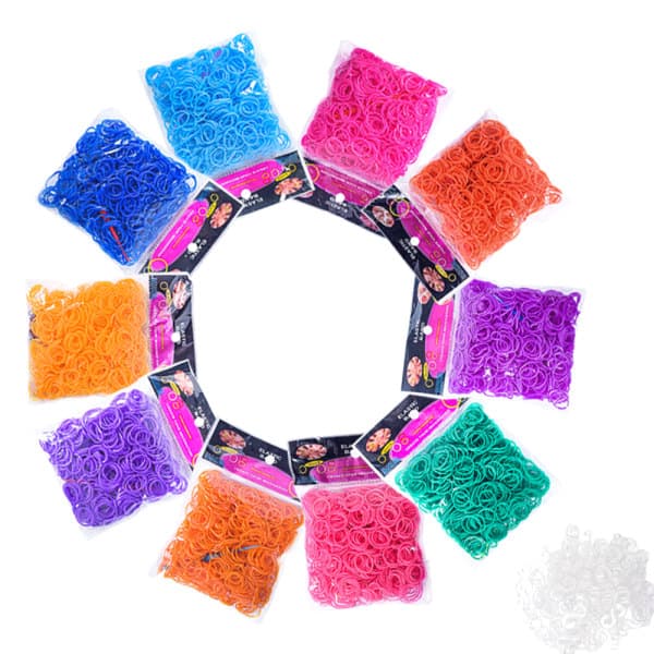 CDQ Farverige loom bands Refill Kit, DIY-gave til piger drenge