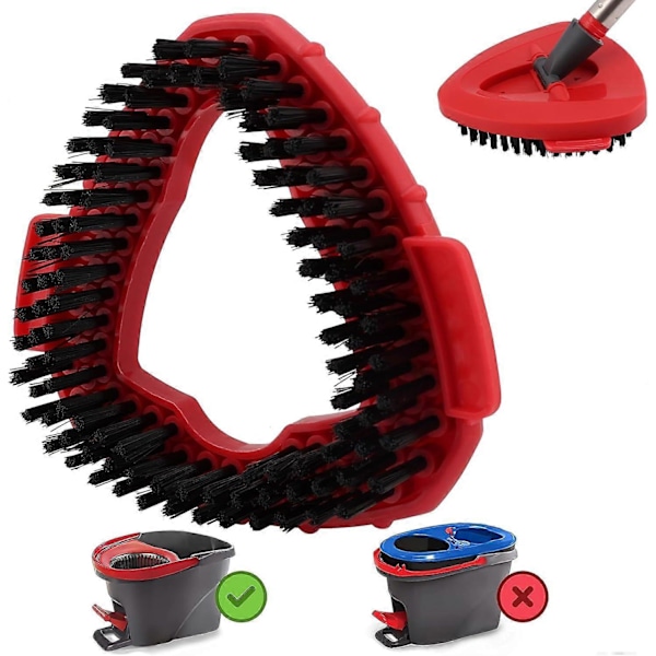 Moppehoder Erstatning Skrubbebørste Moppehode for Vileda Turbo Spin Mopp, Hard Børste Mattebørste Rengjøringsbørste for Bad Garasje Kjøkken[HK] 1x Brush 1x Brush Red