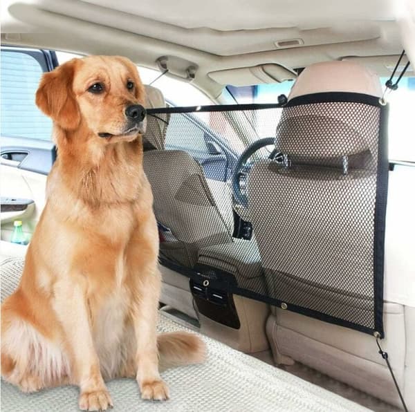 Bærbart sikkerhedsnet til kæledyr i bil, adskillelsesnet til hund og kat med kroge A