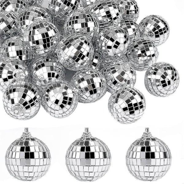 30 st spegelkulor 2 tum reflekterande spegelkula hängande boll för fest hemdekorationer Silver ingen
