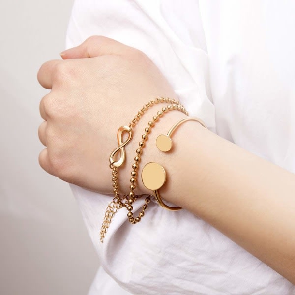 Fdesigner Mode Armbånd Guld Venskab Håndsmykker Guld Mønt Manschet Armring Infinity Håndkæde Wrap Armbånd til Kvinder