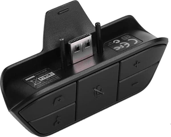 Stereo Headset Adapter til Xbox One med 3,5 mm lydstik, lydstyrkekontrol og mikrofon-mute til kablede gaming-headsets, sort