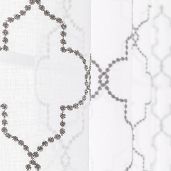 Broderede Halv-Voile Gardiner