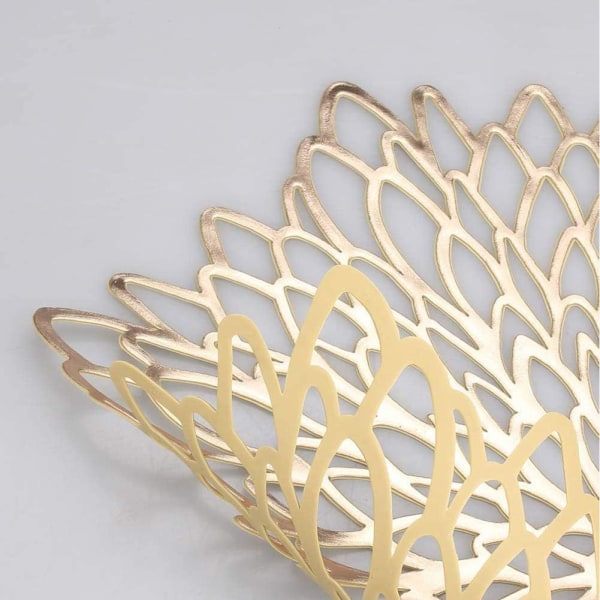 Bitar Rose Gold bordstablett, runda bordstabletter Plastbordsmatta, används för värmeisolering av tallrikar och bordsdekorationer