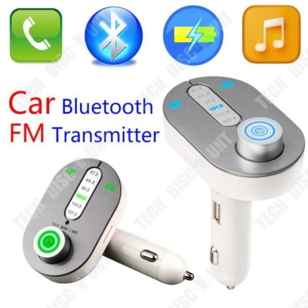 TD® Bluetooth FM-sender kompatibel med USB SD-kort Trådløs nedlasting iPhone Smart handsfree FM-radio