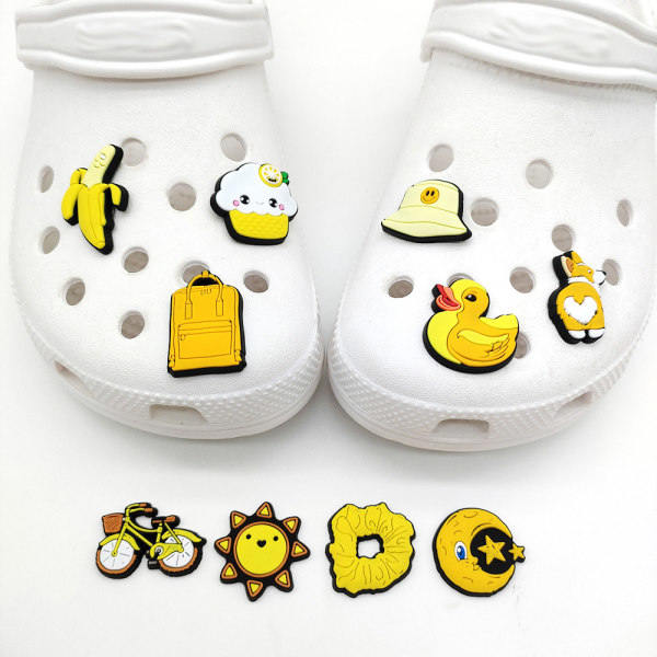 10 stk. Gul serie Croc Charms skodekoration til Clog sandaler sko tilbehør