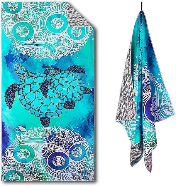 Mikrofiber Strandhåndklæde - Hurtigtørrende, Let, Kompakt - Perfekt til Rejser, Badning, Pool, Camping_tfrf