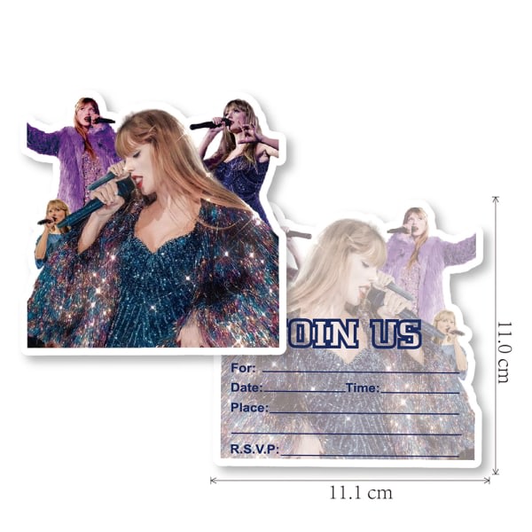 10-pakning Taylor Swift bursdagsinvitasjoner Taylor-invitasjoner for barn Taylor bursdagsfestutstyr C