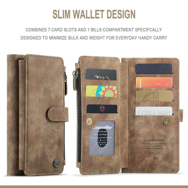 Kompatibel med Samsung Galaxy S21 5g veske Plånbok Flip-kortholdere Pu Läder Magnetisk beskyttelse Flip Cover - Svart Brun szq