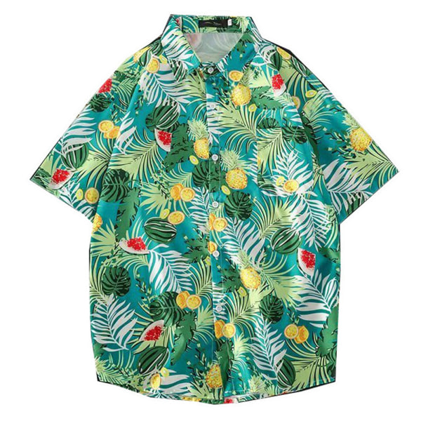 CDQ Casual skjorta för män Tropical Beach Shirts, printed strandskjorta