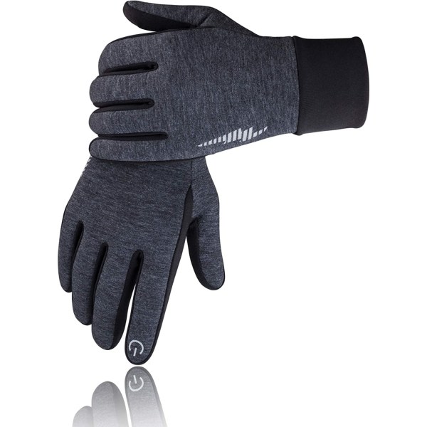 Vinterhandskar för män kvinnor, varma handskar för texting med pekskärm Grey Small CDQ