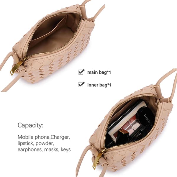 Crossbody-väska för damer PU-flätad RÖD Red
