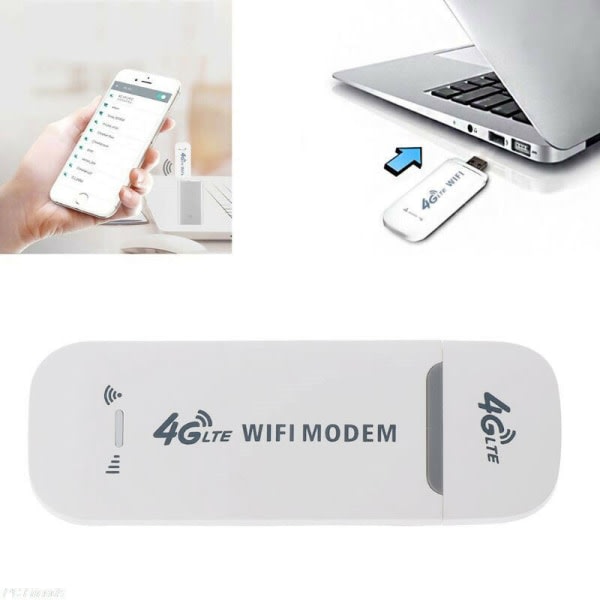 CDQ 4G LTE USB-modem Mobil trådløs router Wifi Hotspot SIM-kort S Hvid