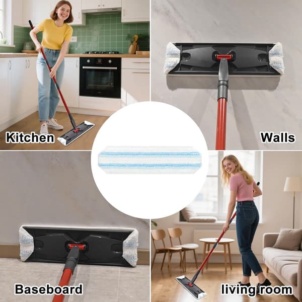 4-pakning, erstatningsmoppeputer egnet for O-Cedar H2prO moppesystem, erstatningsmoppehode for O...