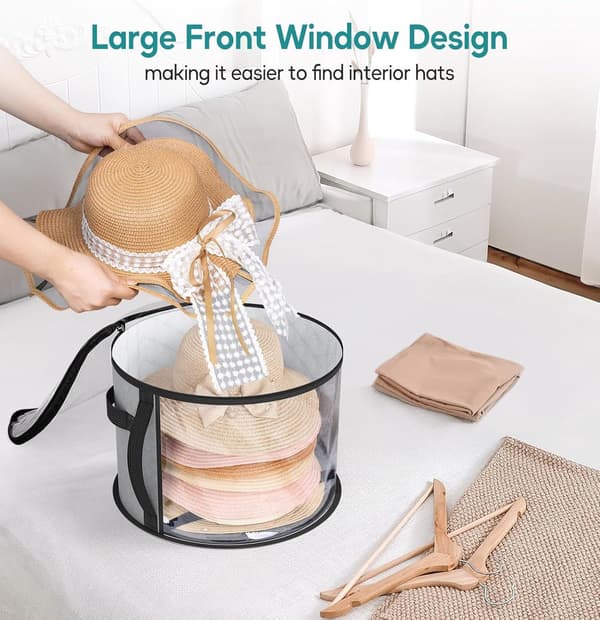 Transparent - hat bag - ladies - Hat storage bag - toy storage - Storage box - hat box - Hat storage box - grey