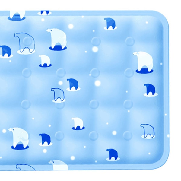 Kølemåtte til kæledyr Vandtæt Blød, Ridsesikker Sikker Fortykket Kat Hund Ismåtte Seng til sommer Sky Blue Ice Bear S 0.8