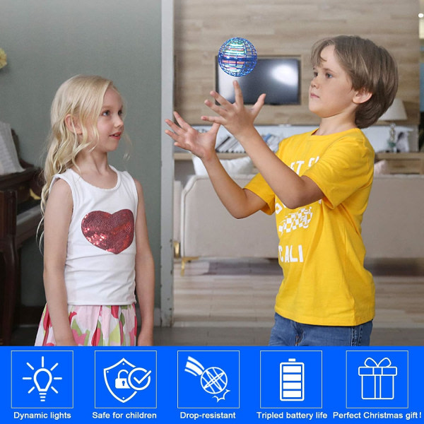 Oppgraderte flyball-leker for barn/voksne - Håndstyrte droner for barn - UFO-leker for utendørs- og innendørslek - Bursdagsgaver CDQ
