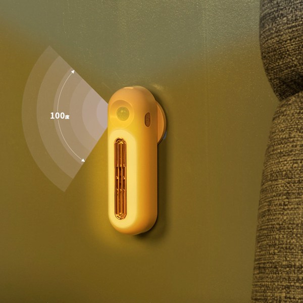 Kylskåpsdeodoriserande smart sensor 5V 120mA varmt nattljus USB-uppladdningsbar garderob elektrisk deodoriserare Pink