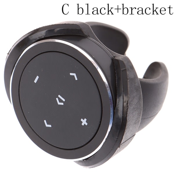 1 set trådlös Bluetooth Media Rattfj?rrkontroll Mp Black C svart+fäste