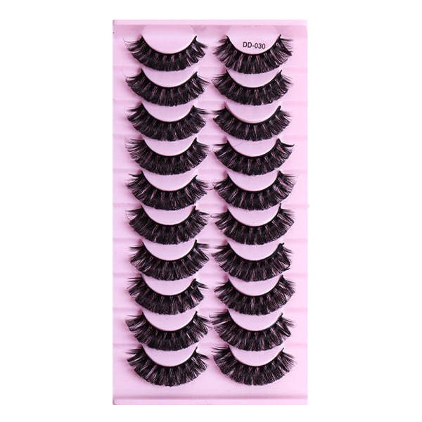 Faux Lashes Wispy Curly tekoripset, 10 Par Pack, Tyyli 5