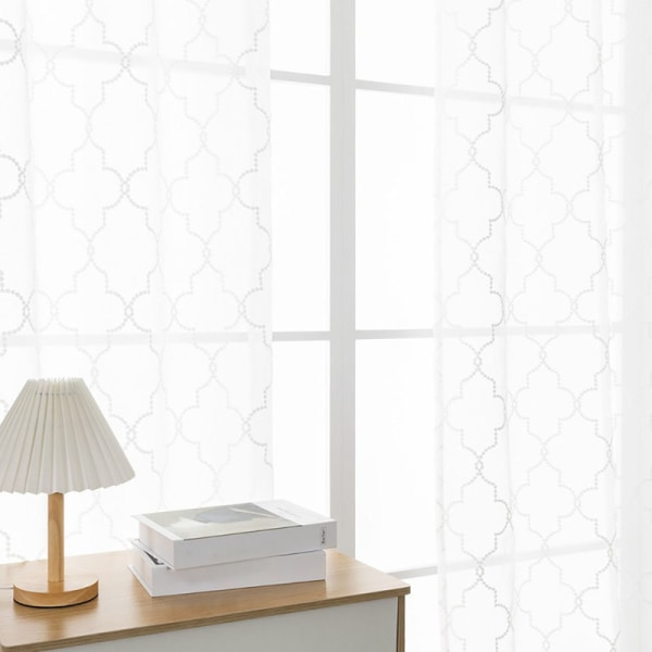 Broderede Halv-Voile Gardiner