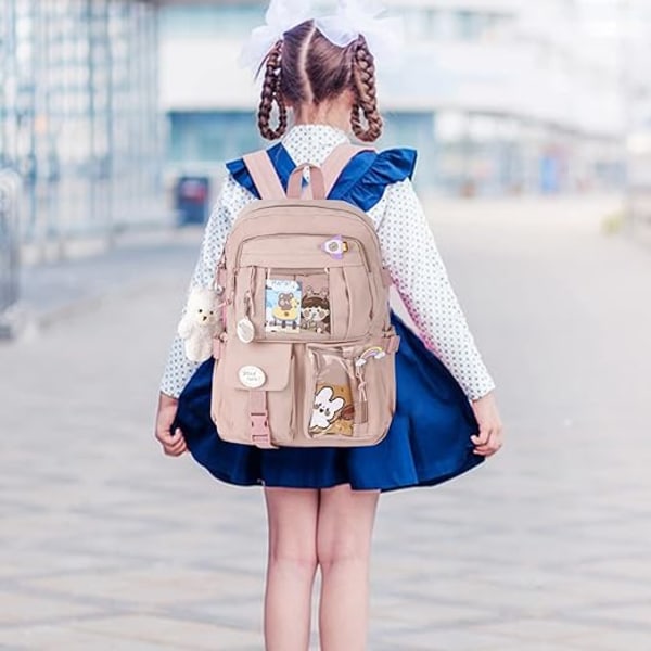 Kawaii Ryggsäckar, Kawaii Ryggsäckar med Pins och Tillbehör, Söta Estetiska Reseryggsäckar, Kawaii Skolryggsäckar, Söta Ryggsäckar för Flickor