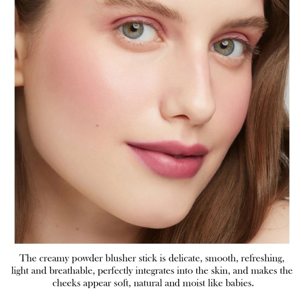 EELHOE Blush Stick Naturlig Lättvikt Naken Ljusande og konturerende 3D Highlight Delikat Vattentät multifunksjonell Blush Stick Pink