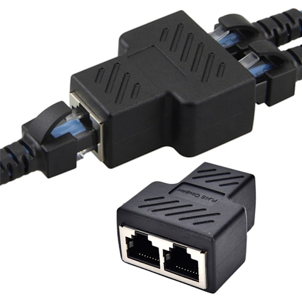 1 til 2 LAN Ethernet Netværkskabel RJ45 Splitter Plug Adapter - Perfet_tfrf