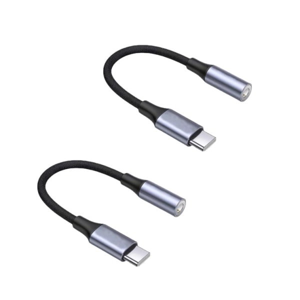 USB C till 3,5 mm jackadapter (2-pack), hörlursadapter typ C till CDQ
