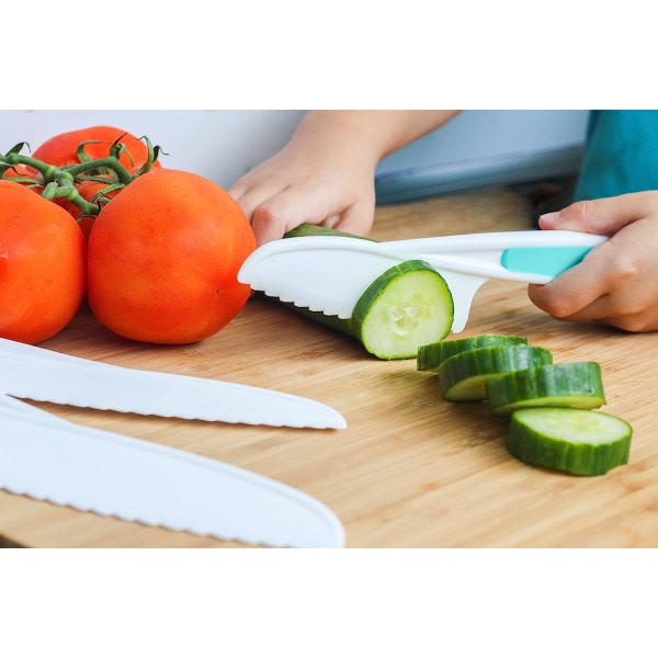 Kniver for barn 3-delt nylon kjøkkenkniv sett: barn