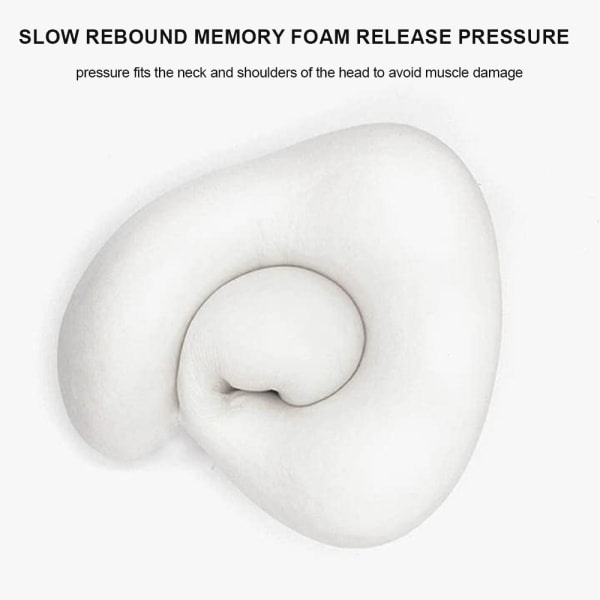 CDQ 28*28 Space memory foam U-formad kudde för affärsresor Powder grå