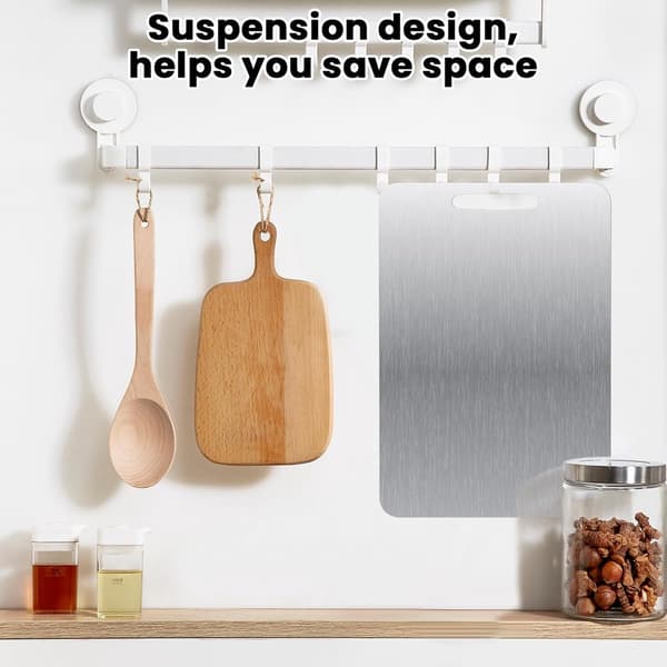Double-sided stainless steel cutting board - Easy to clean - Suitable for kitchen...