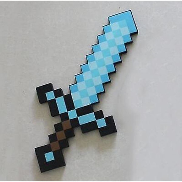 Minecraft Design Diamond Sword, sød blød skum (blå)