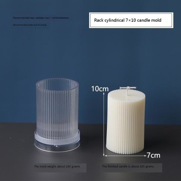Ljusformar lys stearinlys DIY støbeforme i silikoneform YKE55015 stativ cylindrisk 7x10 YKE55015 stativ cylindrisk 7x10