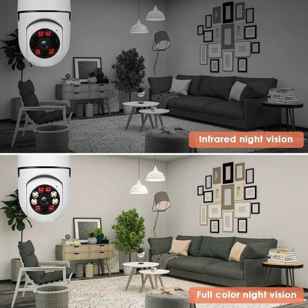 2 kpl 360 asteen turvakamerat langattomat ulkokäyttöön, WiFi Light Bu