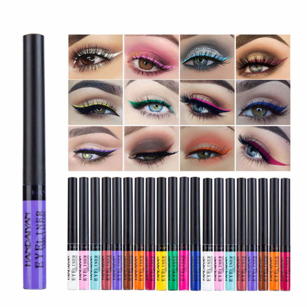 Matt flytande eyeliner, högpigmenterad glitter Färgglad varaktig vattentät eyeliner set, 12 färger eyeliner lätt att bära