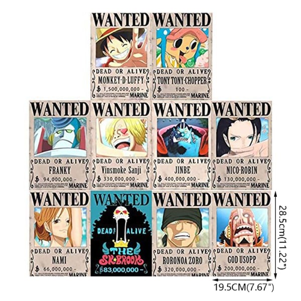 CDQ 24st/ sett Anime One Piece Vintage plakater Barnrum Decorat 24STK