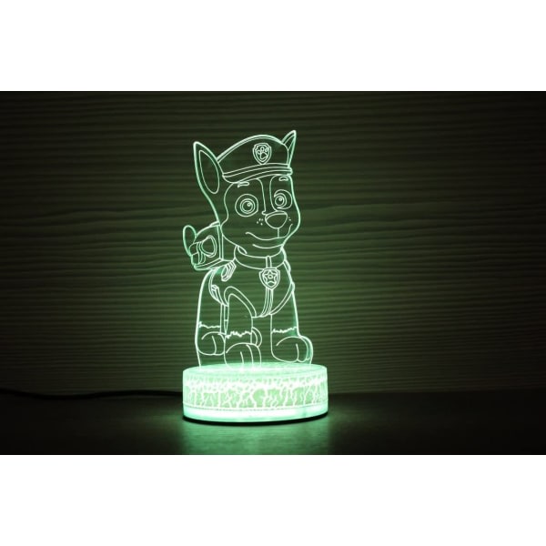 Paw Patrol lampa 3D Illusion Night Light, Fjärrkontroll bord