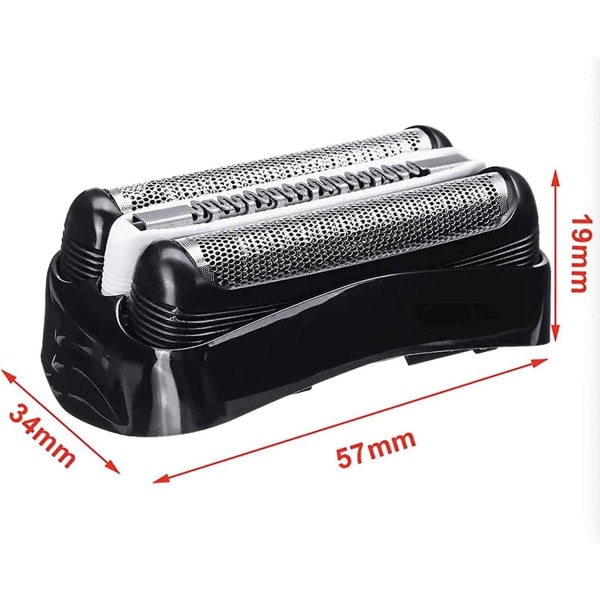 Reservedeler 32b svart kompatibel med Braun Series 3 320 330 340 350cc barbermaskiner, barberhode