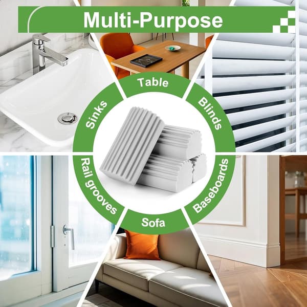 4-delt - Rengørings-støvfjernelsessvamp - Svampebørste - Multifunktionel - persienner - glas - ventilationsriste