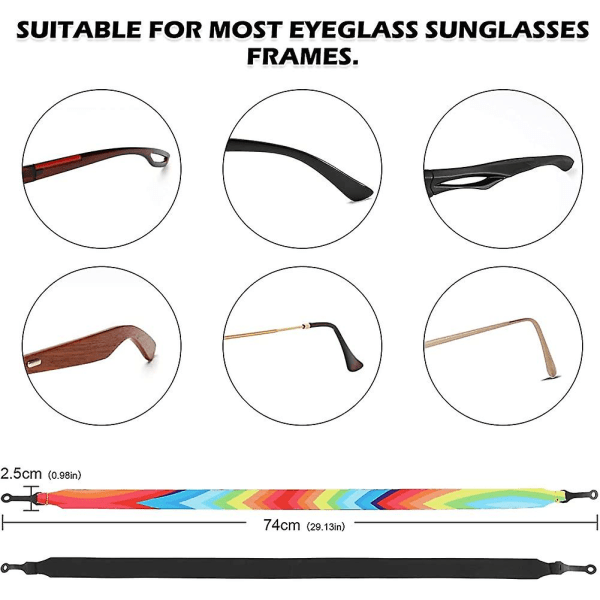 Flytande solglasögonrem 3-pack. Justerbar flytande glasögonhållare. Neopren zdq