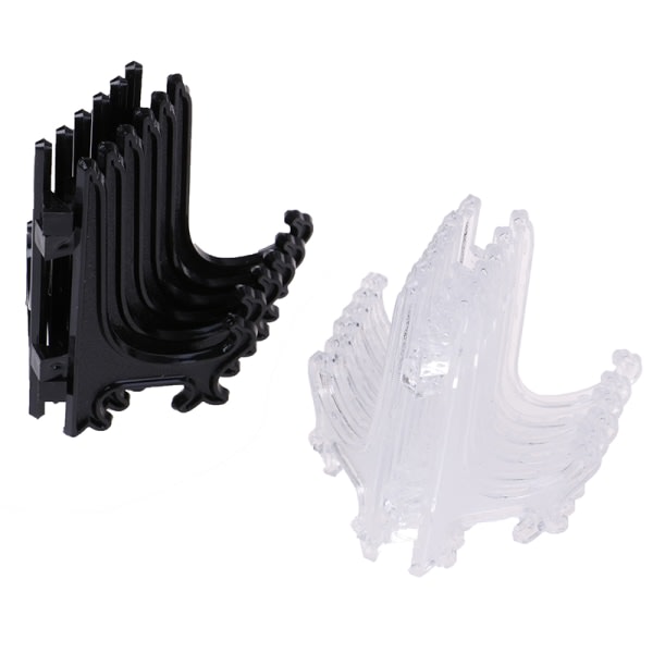 12 stk Display Stativ Staffli Tallerkenholder Bilde Fotokunst Plast Svart 12 stk