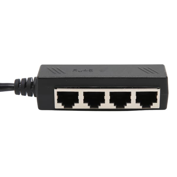 RJ45 Ethernet-splitterkabel Enkeltpunkts Fire Ethernet-kabelsplitter ABS PCB RJ45-splitteradapter til bærbar computer